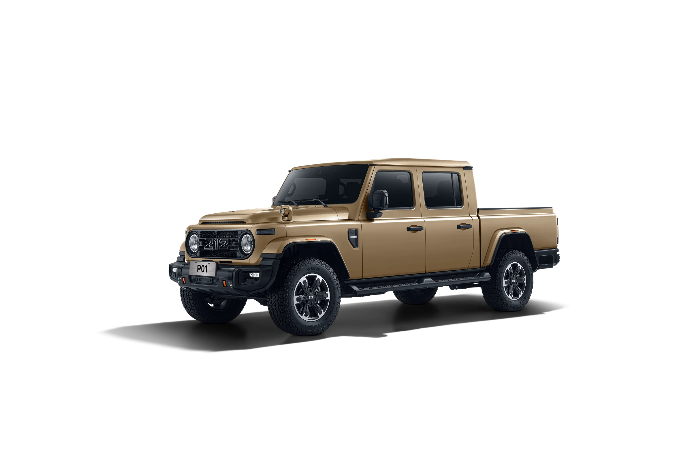 212 Pick Up giallo sabbia, vista a tre quarti